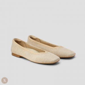 Stripes VIVAIA Margot 2.0 Women's Square-Toe V-Cut Flats | FYU-5088