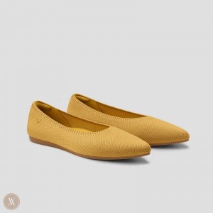 Yellow VIVAIA Aria 5° Women's Pointed-Toe Ballet Flats | UAQ-7404