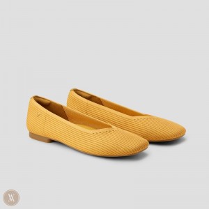 Yellow VIVAIA Margot 2.0 Women's Square-Toe V-Cut Flats | ZMI-8111