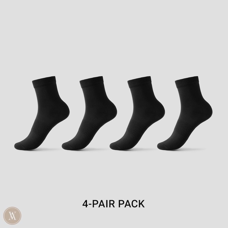 Black VIVAIA 4-Pair Short-Shaft Women's Socks | TLB-2341