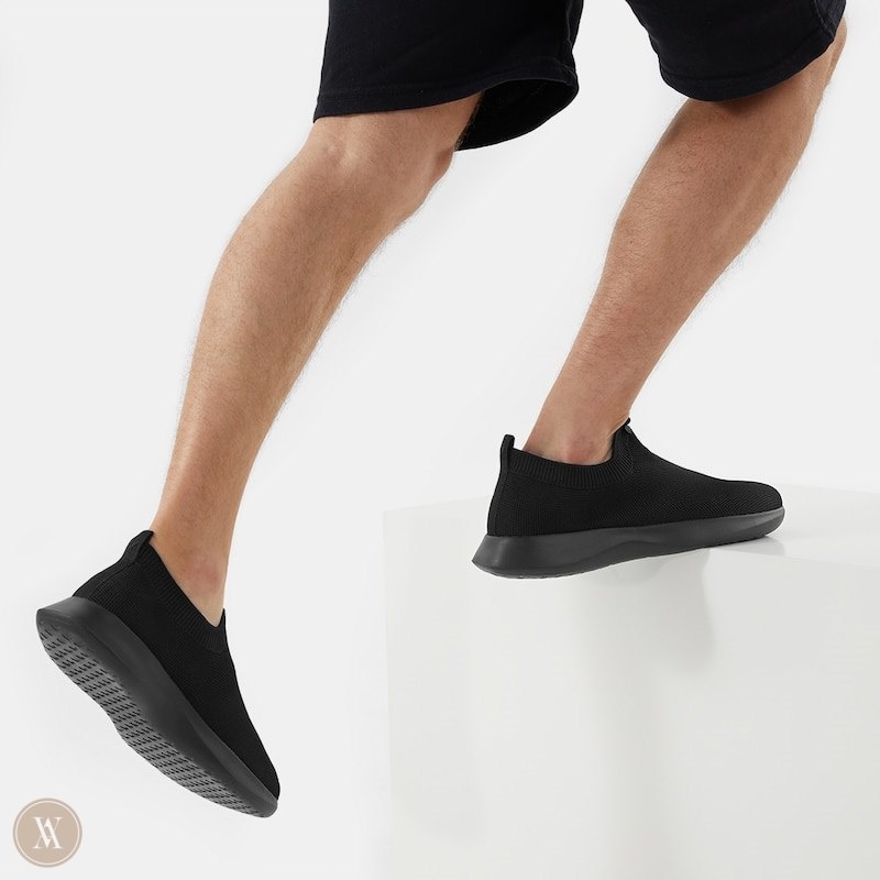 Black VIVAIA Bernie Men's Waterproof Slip-on Sneakers | WCI-6382