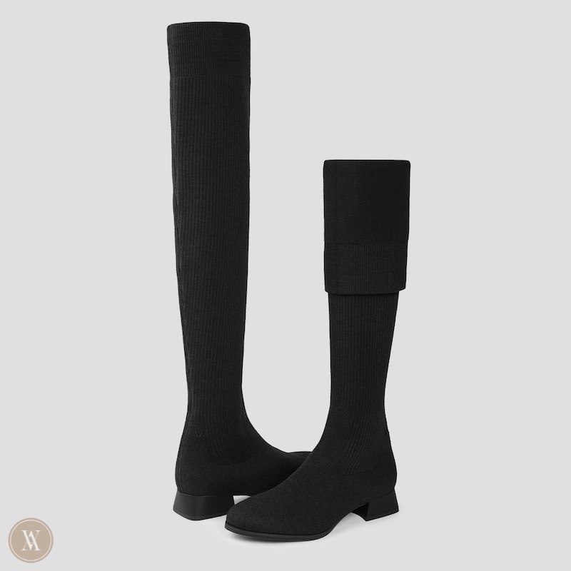 Black VIVAIA Madeline Women's Over-Knee Water Repellent Wool Boots | ITO-2130