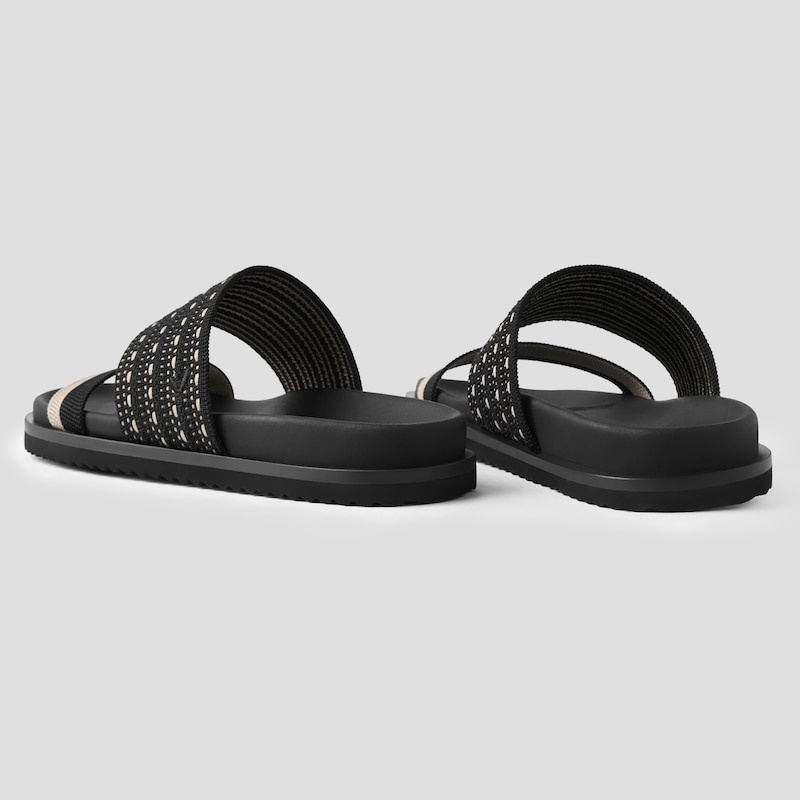 Black VIVAIA Naina Women's Double Straps Slide Sandals | WOS-4851