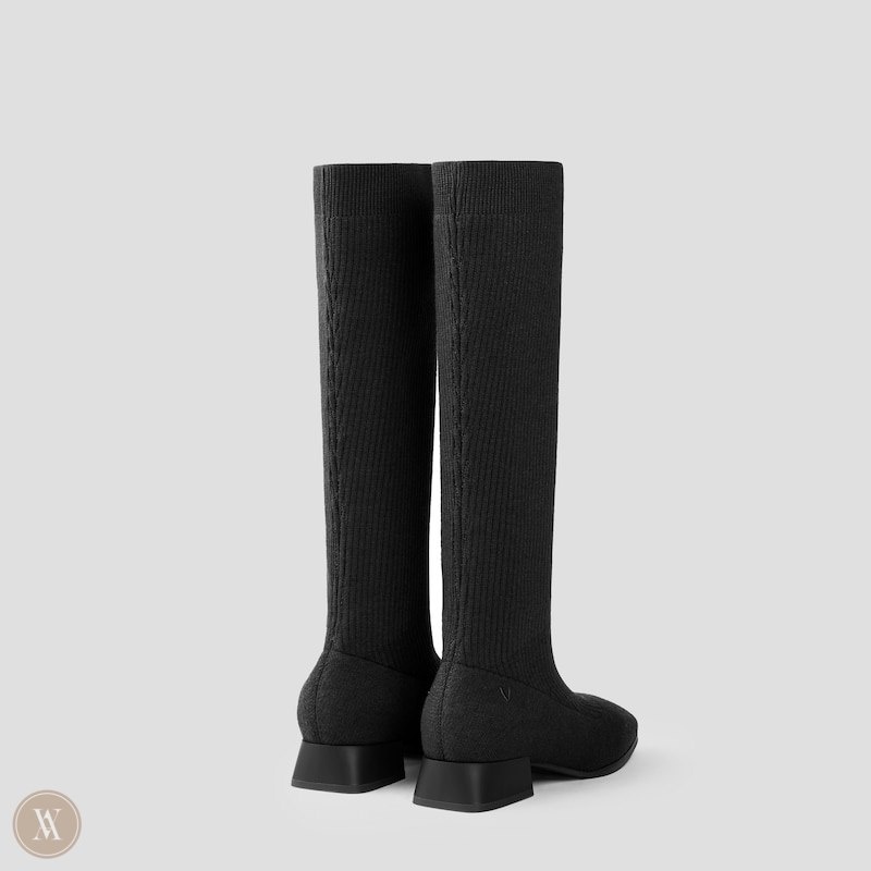 Black VIVAIA Tara Women's Knee-High Water Repellent Wool Boots | KWM-7316