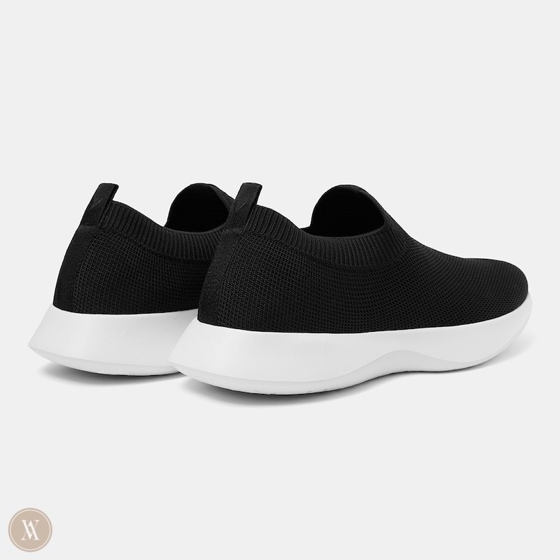 Black White VIVAIA Bernie Men's Waterproof Slip-on Sneakers | DYQ-8594