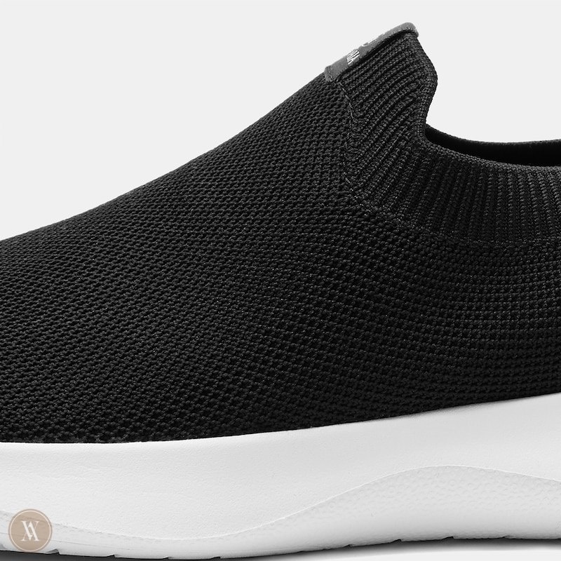 Black White VIVAIA Bernie Men's Waterproof Slip-on Sneakers | DYQ-8594