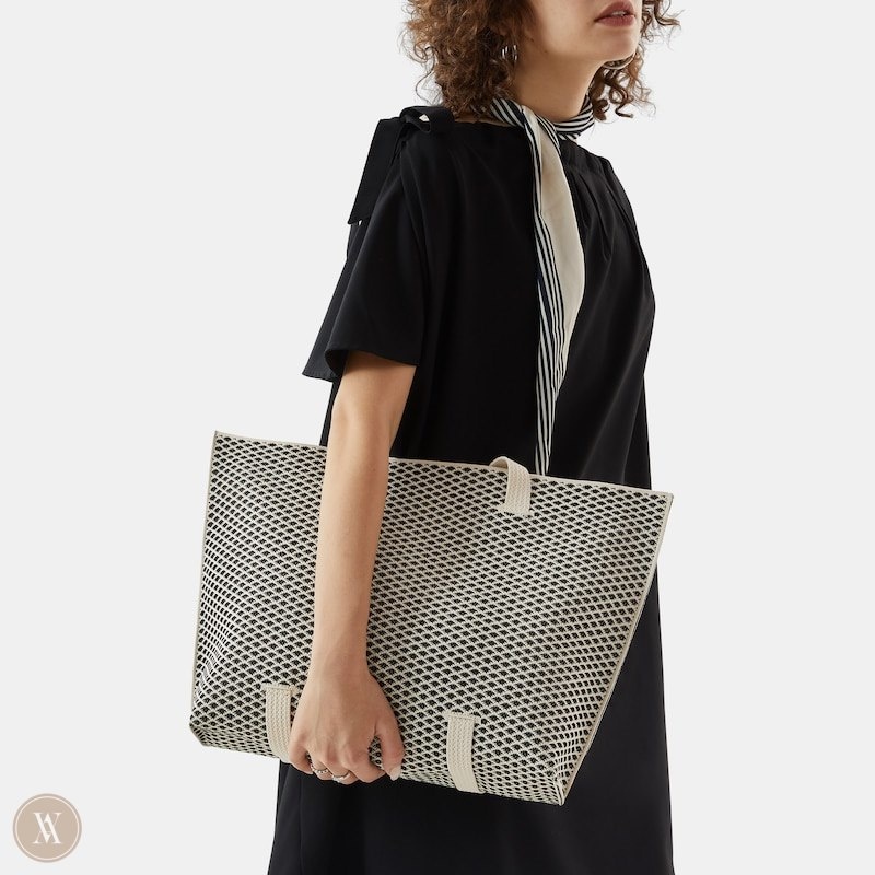 Black White VIVAIA Zaneta Tote Women's Bags | OKI-8412