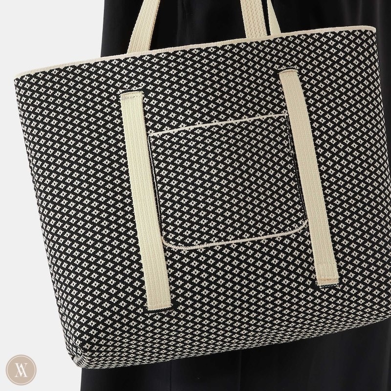 Black White VIVAIA Zaneta Tote Women's Bags | OKI-8412