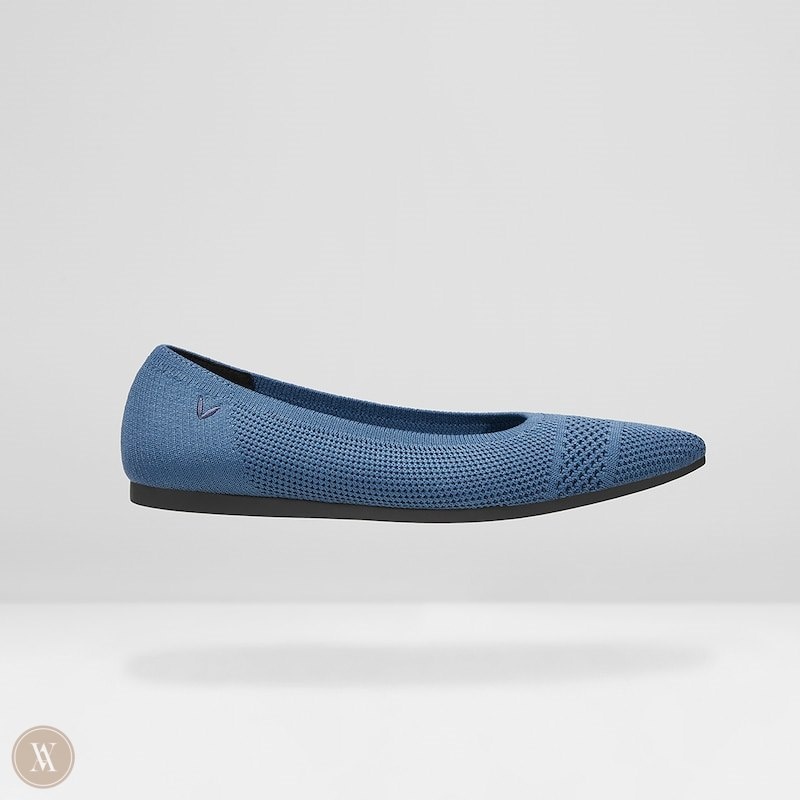 Blue VIVAIA Amy Women's Pointed-Toe Ballet Flats | ZIM-8293