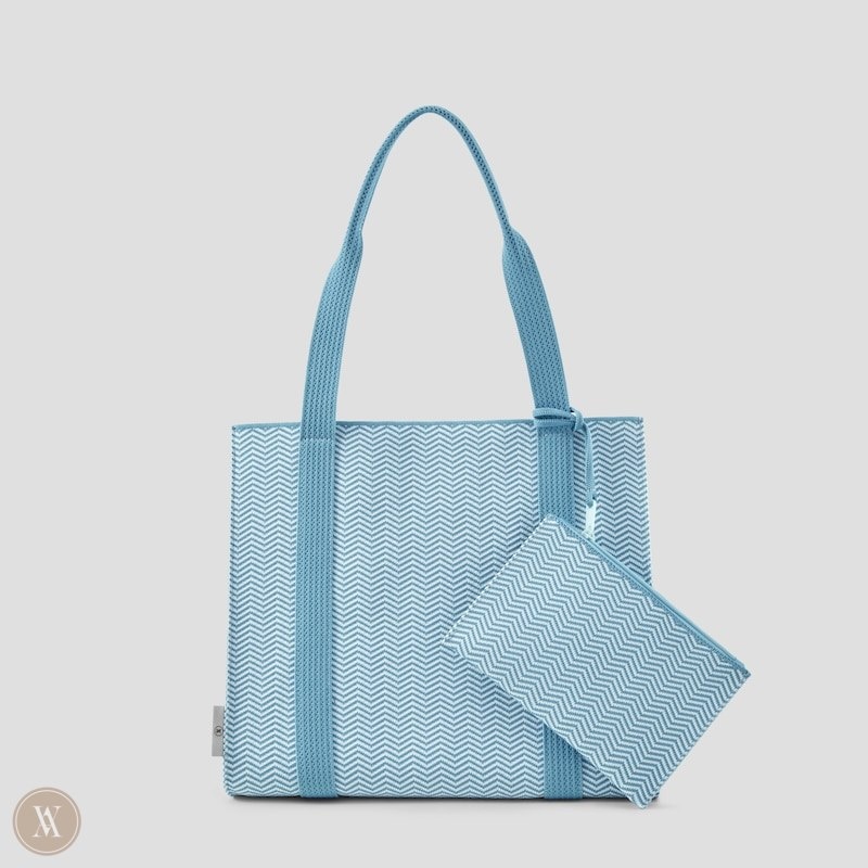 Blue VIVAIA Sarah-Smoky Blue Chevron Women's Bags | KGZ-4472