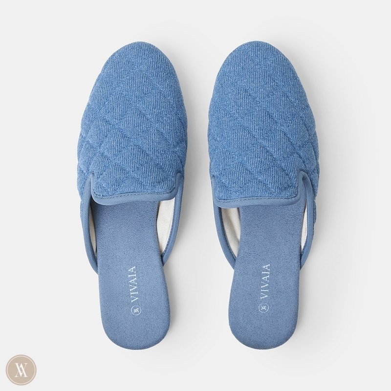 Blue VIVAIA Sherry Women's Round-Toe Quilted Mules | RLE-4607