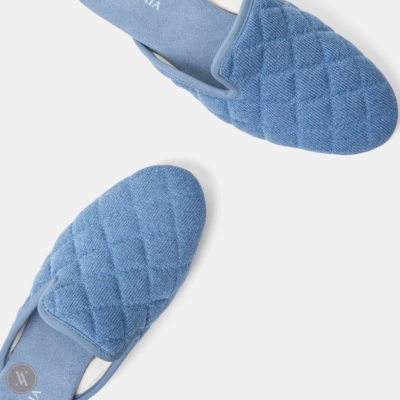 Blue VIVAIA Sherry Women's Round-Toe Quilted Mules | RLE-4607