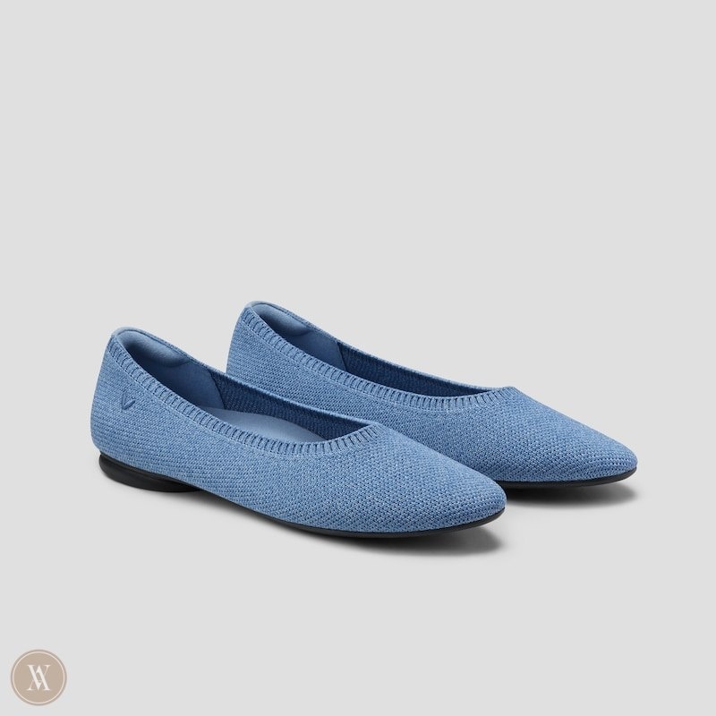 Blue VIVAIA Tamia 2.0 Women\'s Almond-Toe Ballet Flats | XZS-0697