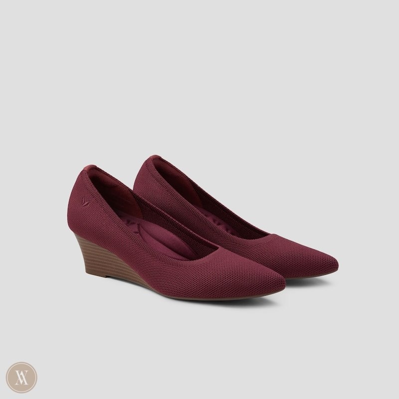 Burgundy Red VIVAIA Aria Wedge Pro Women\'s Pointed-Toe Wedge | QUN-9085