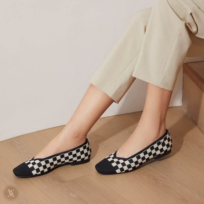 Checker VIVAIA Margot 2.0 Women's Square-Toe V-Cut Flats | ODU-4655