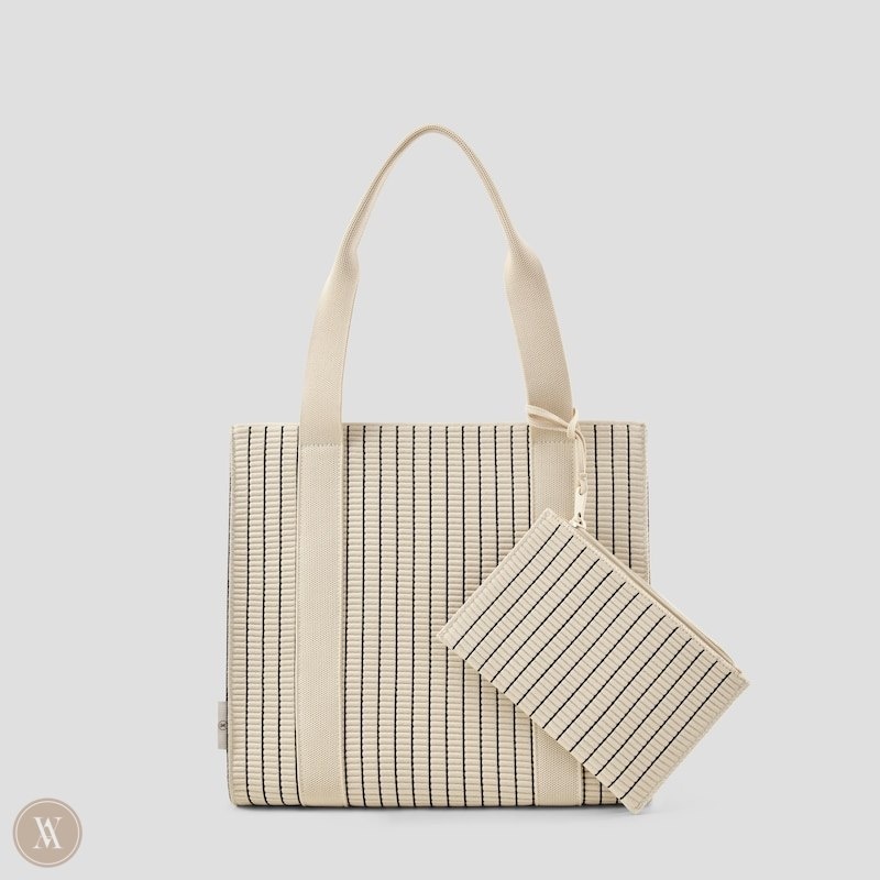 Cream White Navy Stripes VIVAIA Sarah Women's Bags | NOO-0182