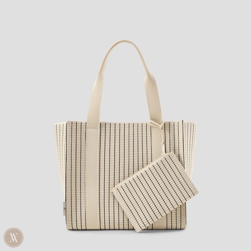 Cream White Navy Stripes VIVAIA Sarah Women\'s Bags | NOO-0182