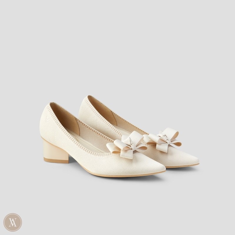 Cream White VIVAIA Tracy Women\'s Pointed-Toe Chunky Heels | HMK-2767