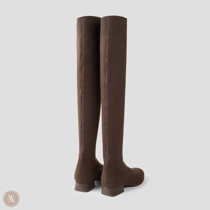 Dark Chocolate VIVAIA Madeline Women's Over-Knee Water Repellent Wool Boots | SSJ-6824