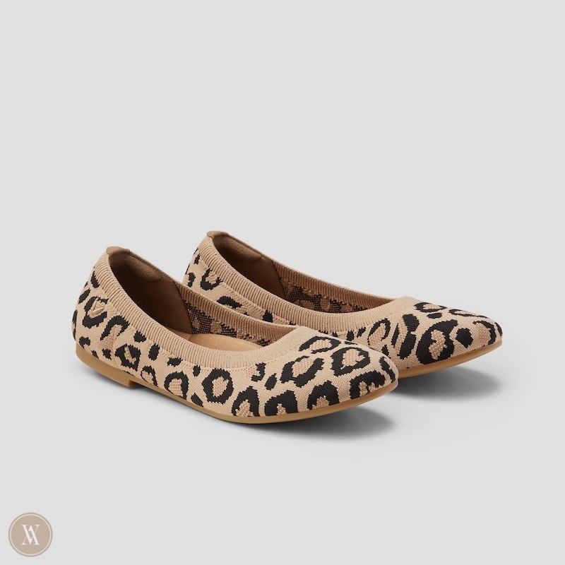 Dark Leopard VIVAIA Claire Women\'s Round-Toe Flats | HRX-6681