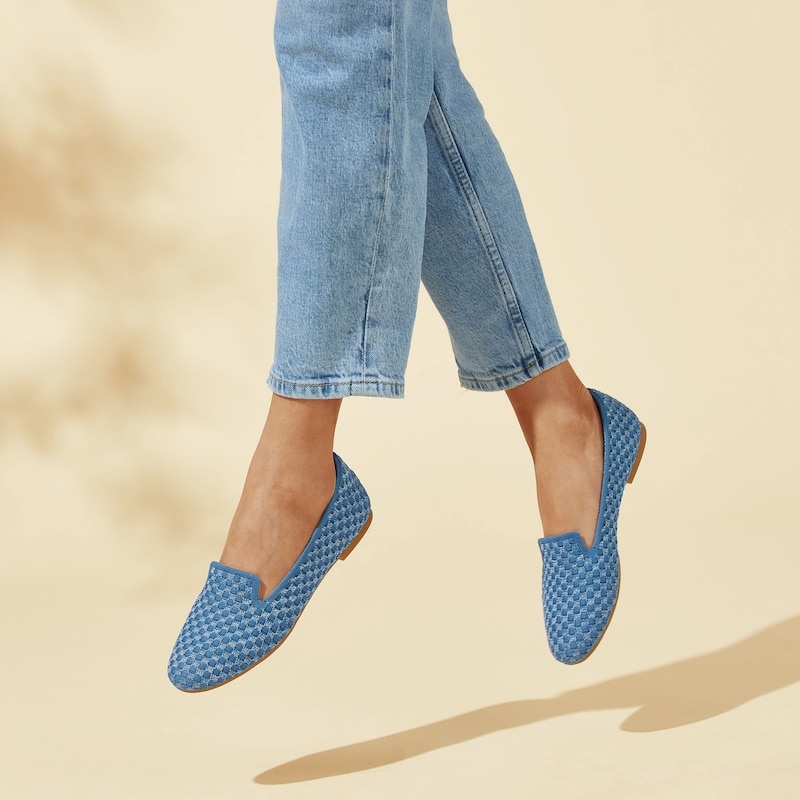 Denim Woven VIVAIA Audrey Women's Round-Toe Woven Knit Loafers | LYM-6401