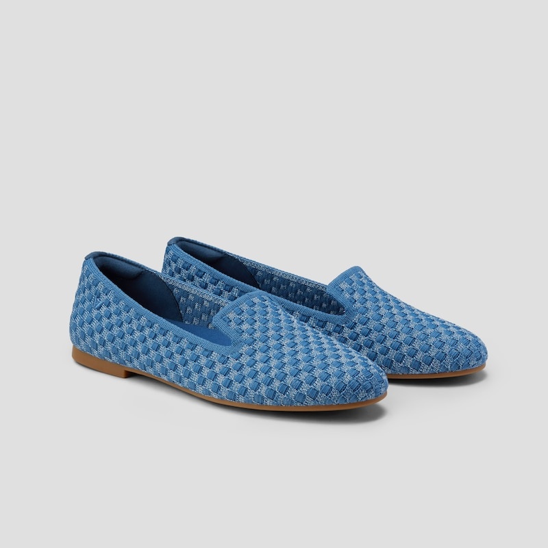 Denim Woven VIVAIA Audrey Women\'s Round-Toe Woven Knit Loafers | LYM-6401