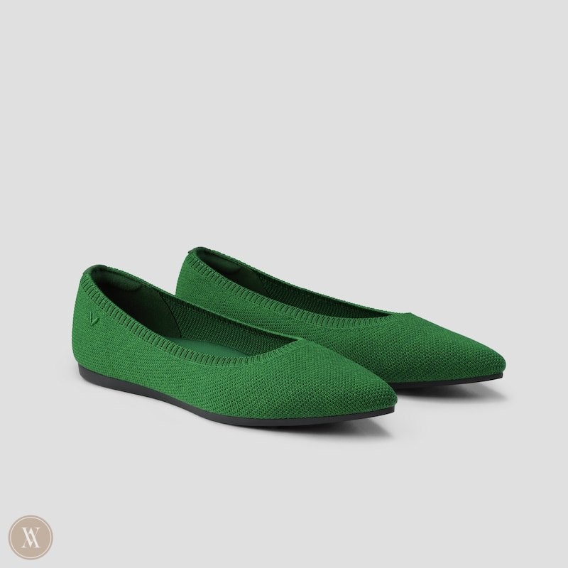 Green VIVAIA Aria 5° Women\'s Pointed-Toe Ballet Flats | ZGE-7986