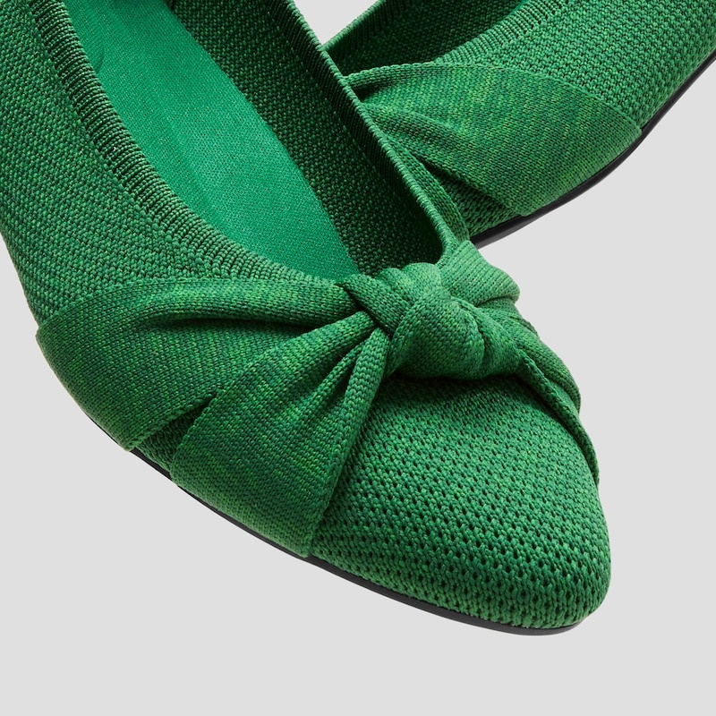 Green VIVAIA Bibi Women's Round-Toe Knotted Flats | WSW-1295