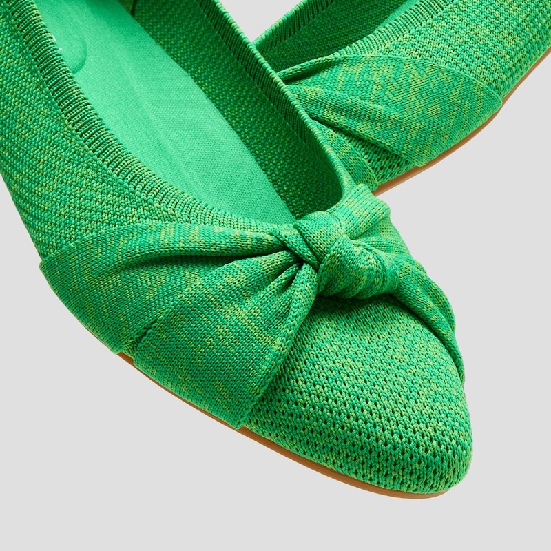 Green VIVAIA Bibi Women's Round-Toe Knotted Flats | XIO-4770