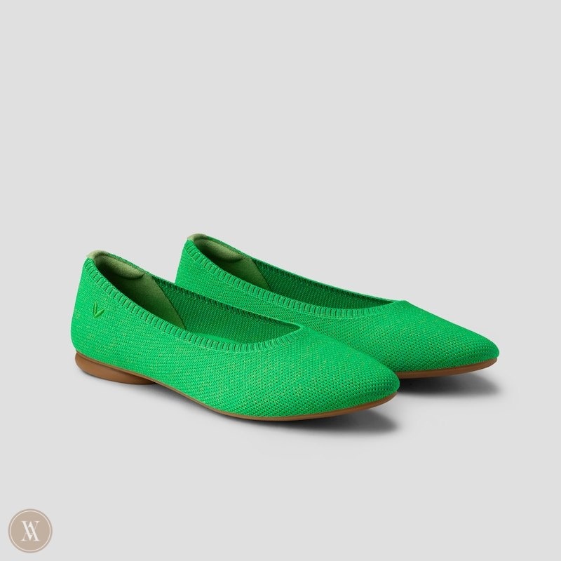 Green VIVAIA Tamia 2.0 Women\'s Almond-Toe Ballet Flats | ECL-9453