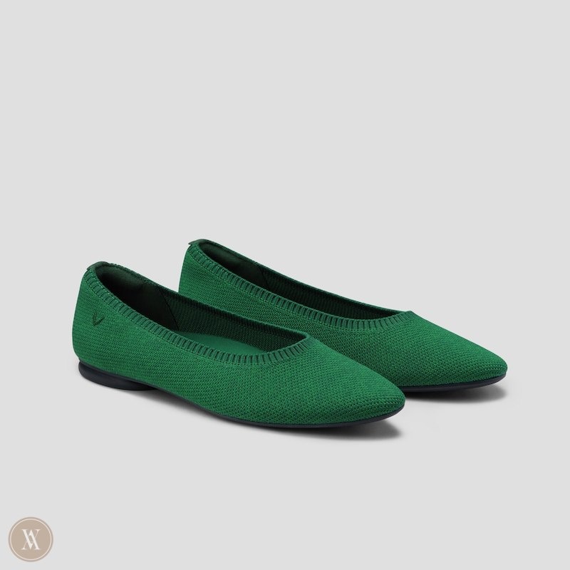 Green VIVAIA Tamia 2.0 Women\'s Almond-Toe Ballet Flats | IJX-3041