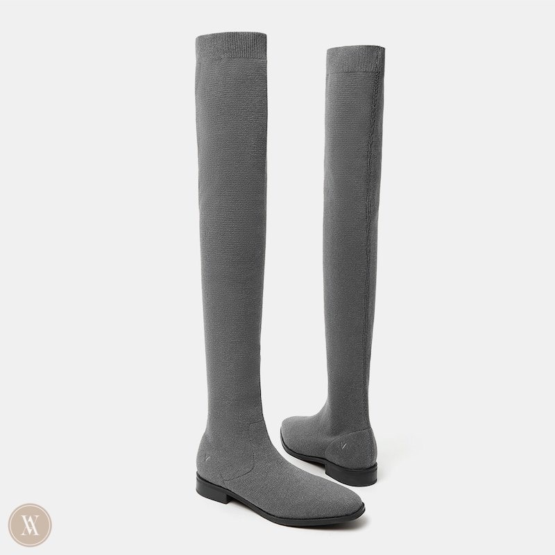 Grey VIVAIA Happer Women's Square-Toe Over-the-Knee Boots | AEL-9757