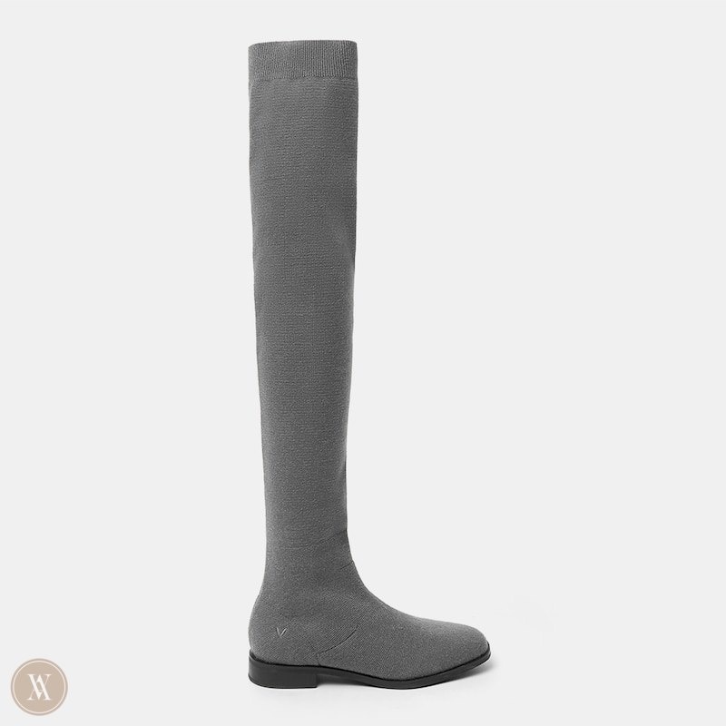 Grey VIVAIA Happer Women's Square-Toe Over-the-Knee Boots | AEL-9757