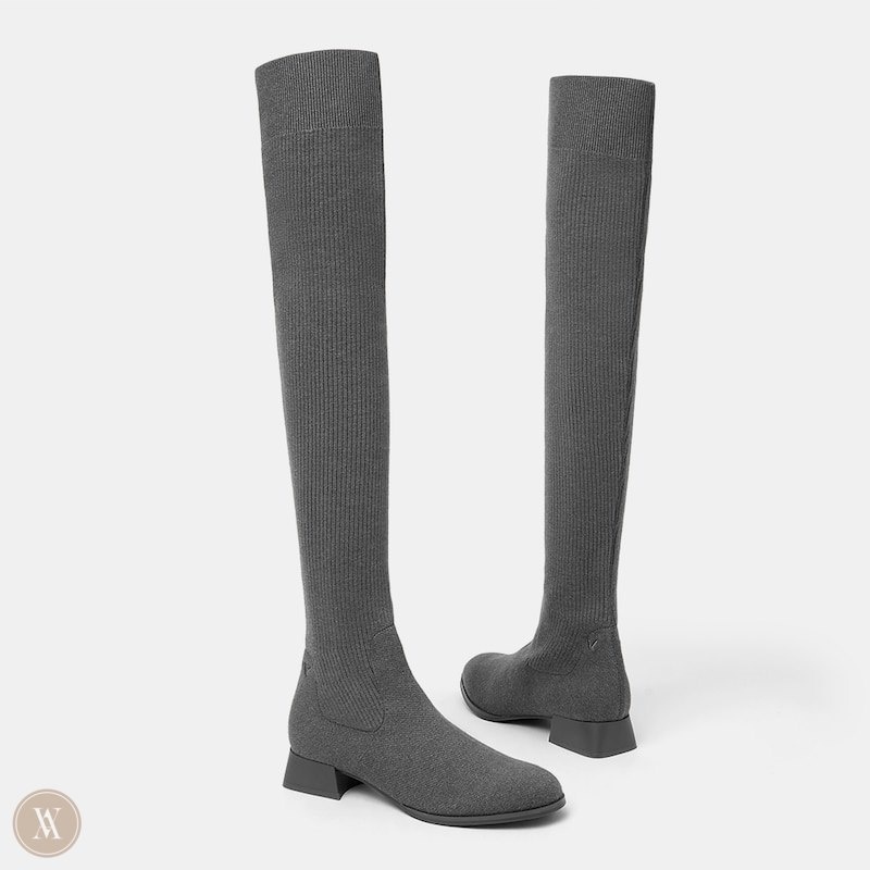 Grey VIVAIA Madeline Women's Round-Toe Over-the-Knee Boots | ROA-4612