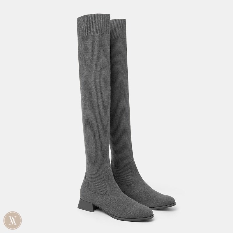 Grey VIVAIA Madeline Women's Round-Toe Over-the-Knee Boots | ROA-4612