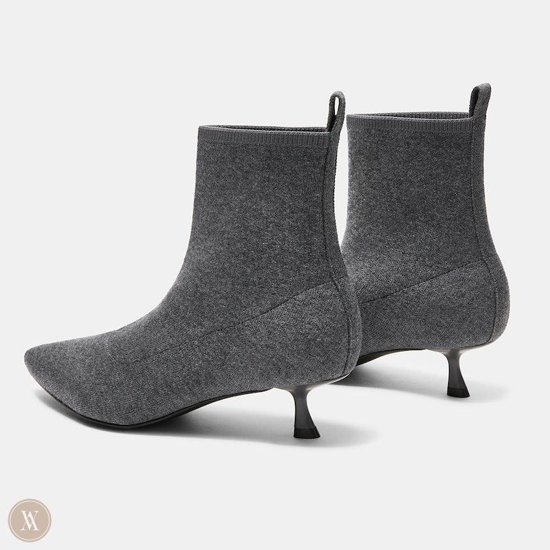 Grey VIVAIA Naomi Women's Pointed-Toe Heeled Boots | DVH-3893