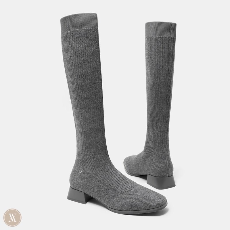 Grey VIVAIA Tara Women's Square-Toe Mid-Calf Boots | CGS-4729