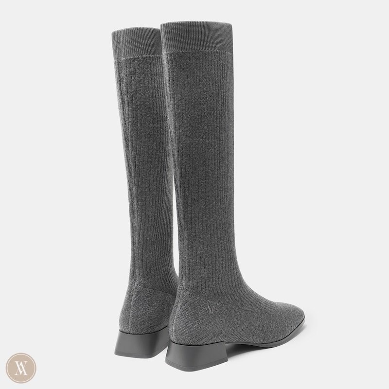 Grey VIVAIA Tara Women's Square-Toe Mid-Calf Boots | CGS-4729