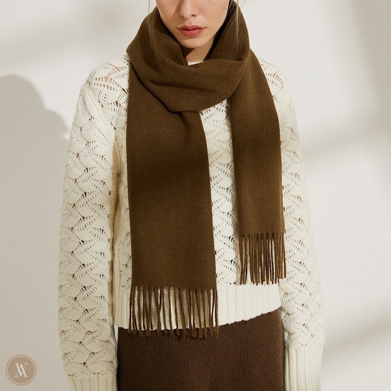 Khaki Brown VIVAIA Wool Scarf Women's Scarves | FZE-3882