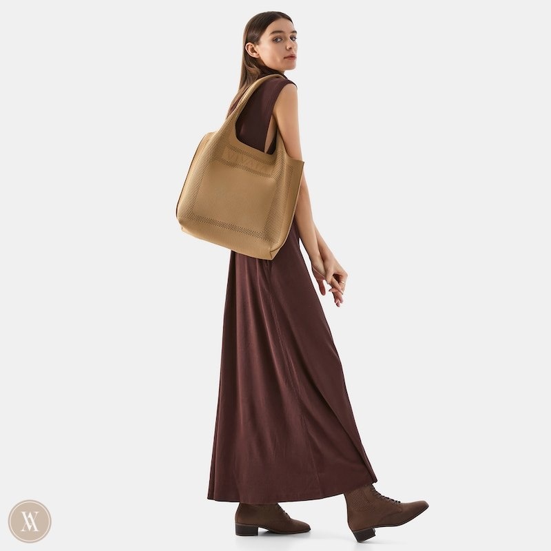 Khaki Brown VIVAIA Zahara Tote Women's Bags | URD-8432