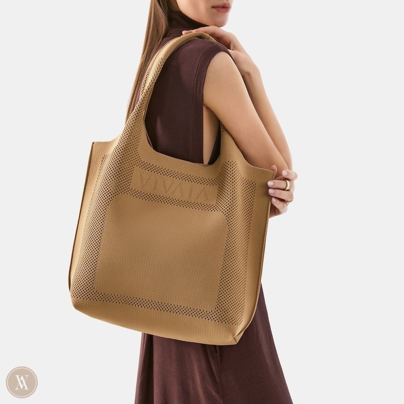 Khaki Brown VIVAIA Zahara Tote Women's Bags | URD-8432