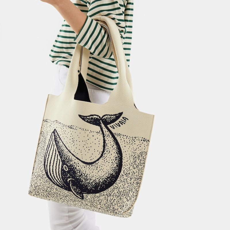 Marine Whale VIVAIA Yoki Tote-Marine Whale Women's Accessories | AOH-3669