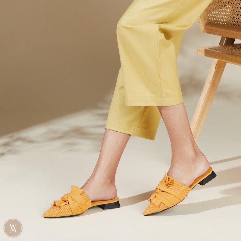 Mustard Yellow VIVAIA Yaffa Women's Pointed-Toe Knot Sandals | SQF-4103