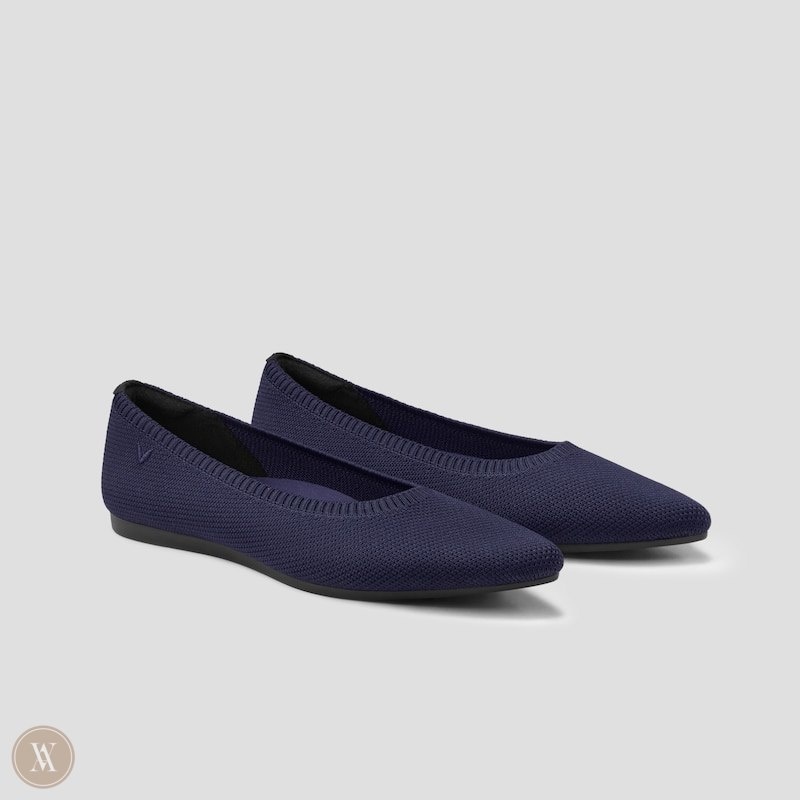 Navy VIVAIA Aria 5° Women\'s Pointed-Toe Ballet Flats | NHW-5789