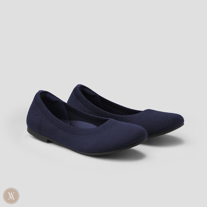 Navy VIVAIA Claire Women\'s Round-Toe Flats | VUY-7029