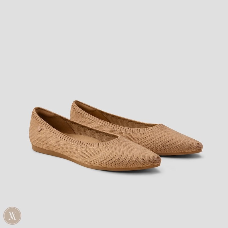 Nutmeg VIVAIA Aria 5° Women\'s Pointed-Toe Ballet Flats | EUS-1735