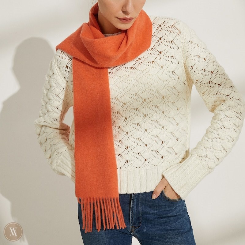 Orange Red VIVAIA Wool Scarf-Orange Red Women's Scarves | YEH-0854