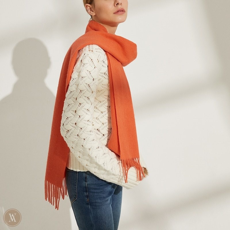 Orange Red VIVAIA Wool Scarf-Orange Red Women's Scarves | YEH-0854