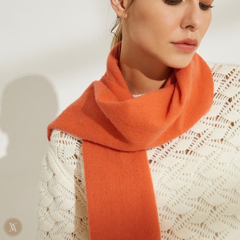 Orange Red VIVAIA Wool Scarf-Orange Red Women's Scarves | YEH-0854