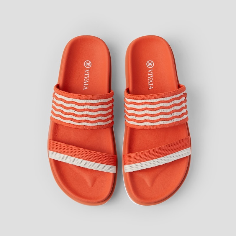 Orange VIVAIA Naina Women's Double Straps Slide Sandals | DBH-8580